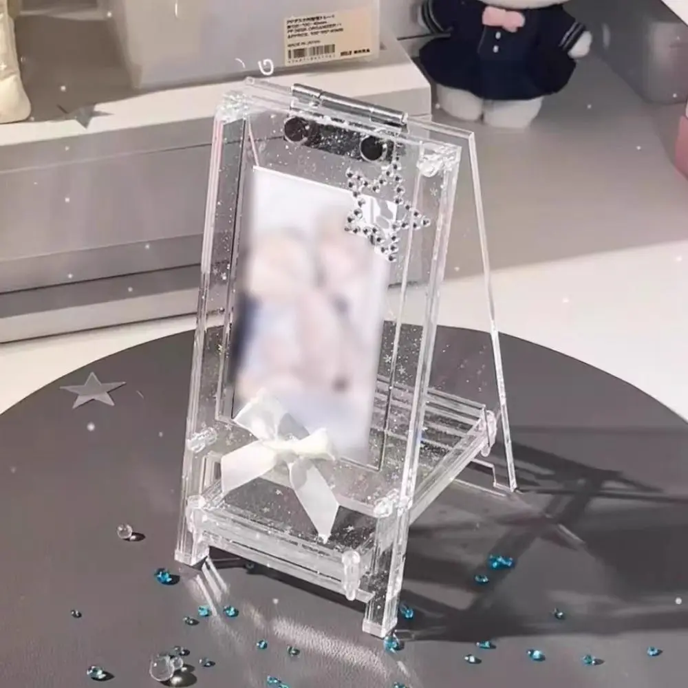 

Clear HD Photocard Holder 3 Inch Card Easy Assembly Acrylic Card Sleeves Frame Protective Space Saving