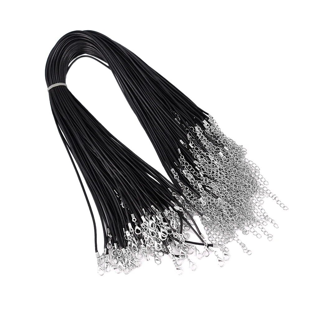 

100 Pcs Rope Necklace Satin Cord Waxed String Adjustable DIY Jewelry Accessories Hanging Rope Pendant Parts
