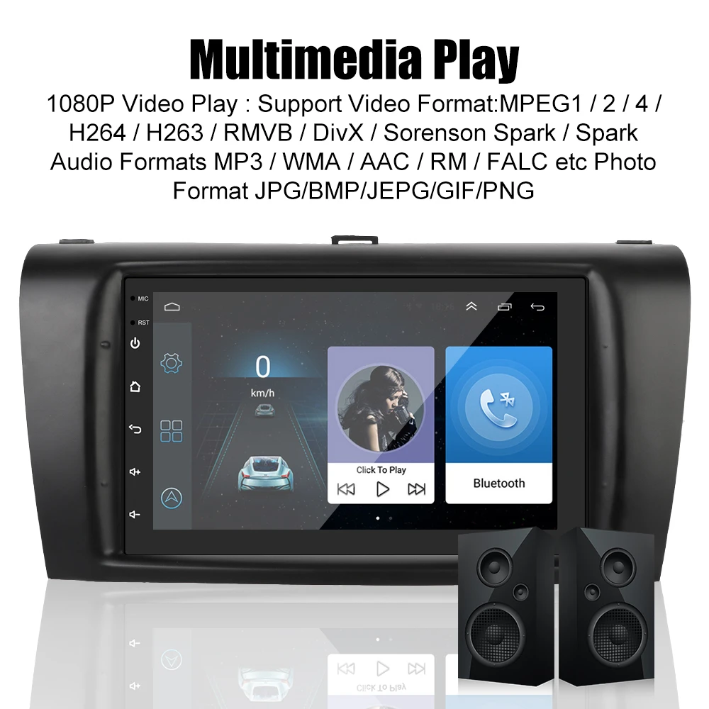 Android 10.1 Audio Video For Mazda 3 2004-2009 7 Inch Car Radio 2 Din Multimedia Player Video output GPS FM Video WiFi