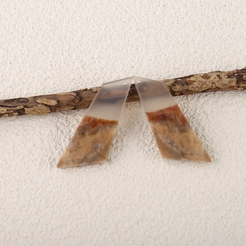 Crazy Lace Rosetta Stone Carved Earring Bead Handmade Natural Jewelry  Ear Ornaments Accessories Free Drilling 27x16x2mm 6.8g