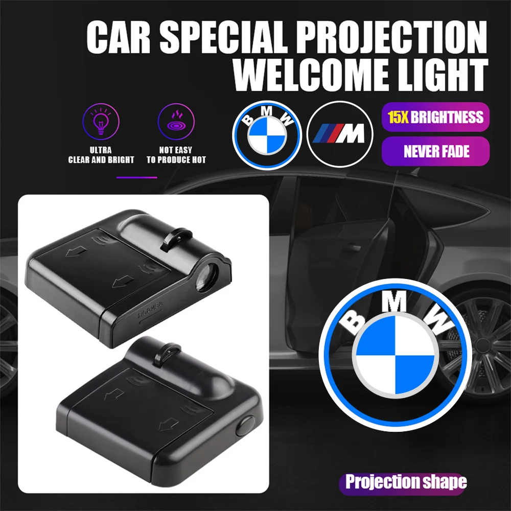 1/2PCS HD Car Door Welcome Light LED Wireless Projector Lamp For BMW 1 3 5 Series M Performance F16 F30 F34 F32 F31 F48 E28 E30