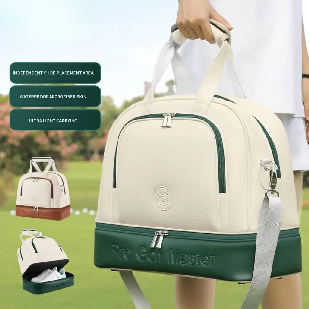 PGM Women’s Golf Clothing Bag Double layered Independent Shoe Bag Ultra-light Waterproof Travel Handbag YWB050
