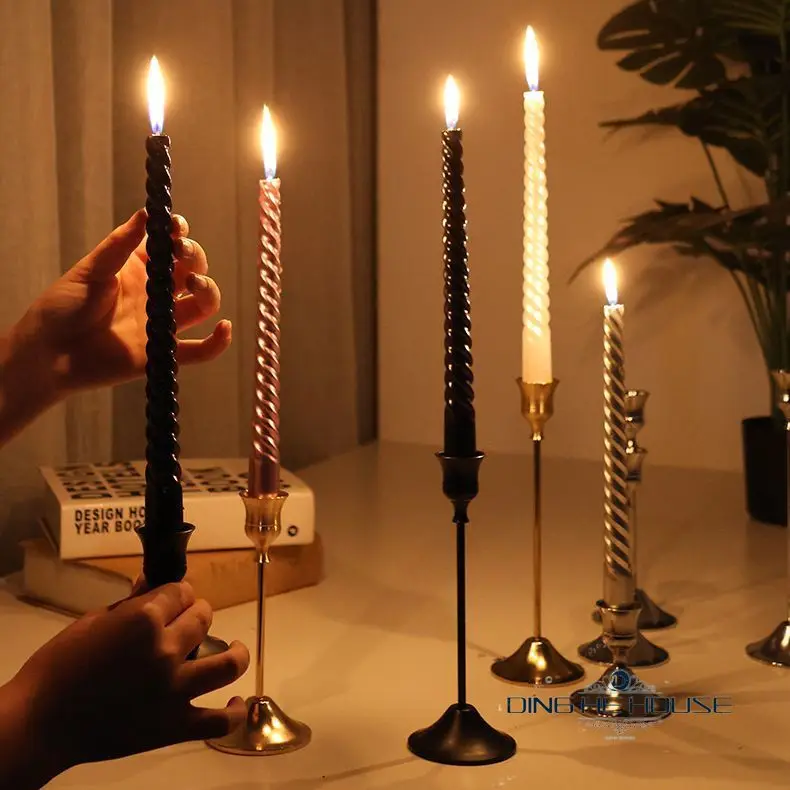Vintage Elegant Metal Tabletop Candle Holders 3pcs/Set Birthday,Christmas,Valentine's Day,Romantic Candlelight Dinner Decoration