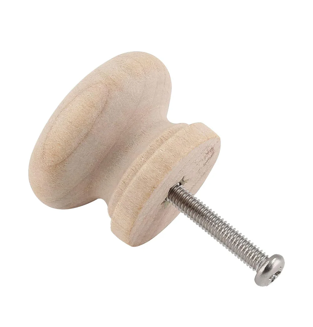 Round Wooden Cabinet Knobs 1-3/8\