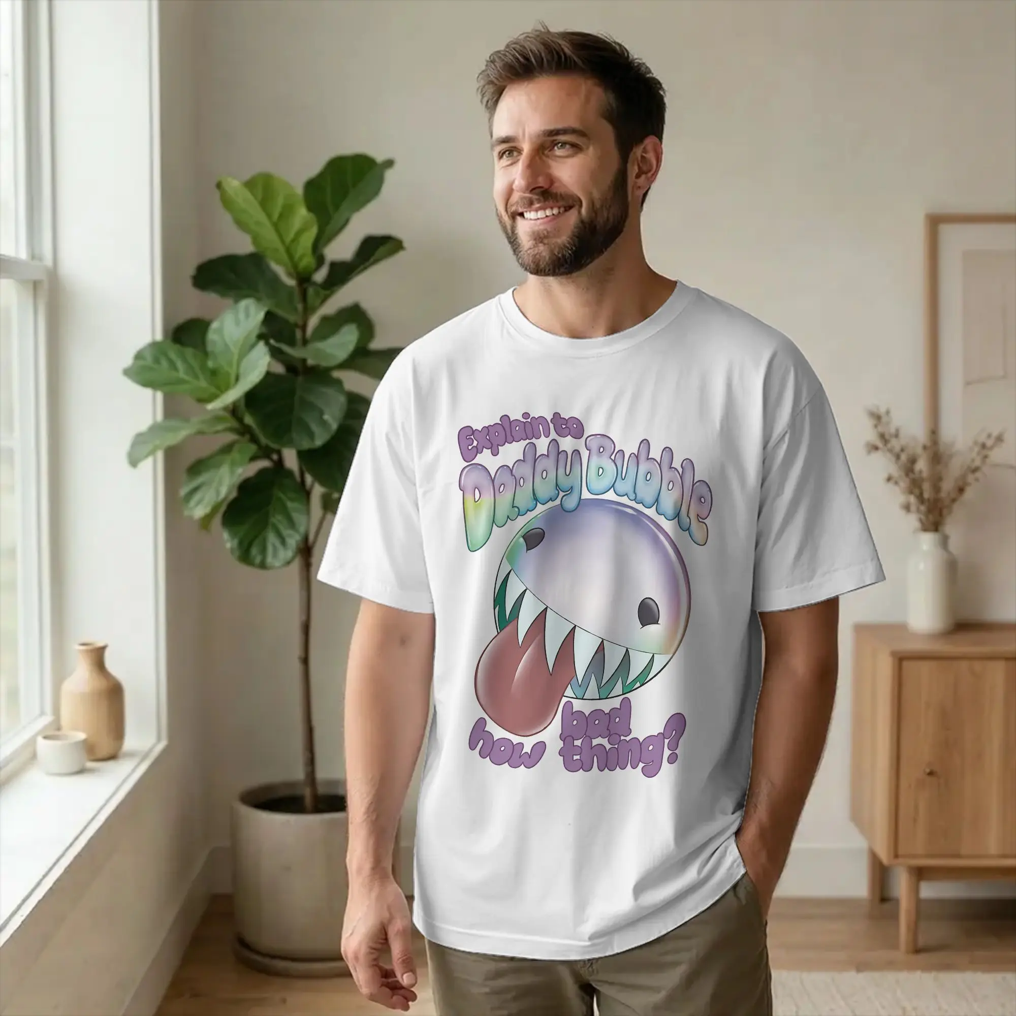 Digits' Circus Bubble Funny Quote T Shirt for Men 100% Cotton Crazy T-Shirts Crew Neck Cute Tees Short Sleeve Clothing Gift Idea