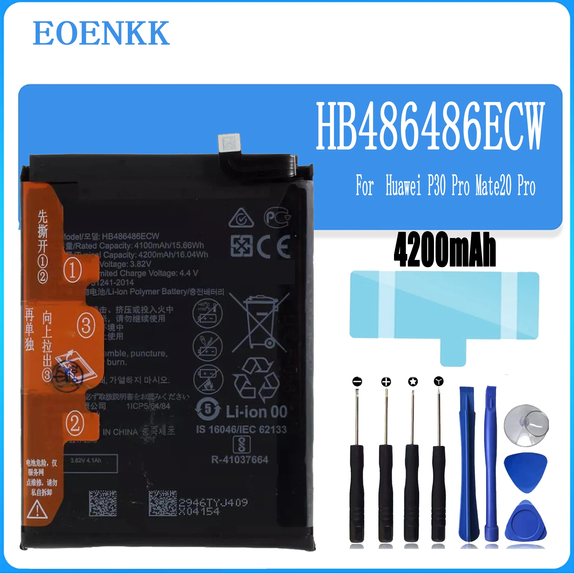 2024 Years 100% original 4200mAh HB486486ECW Mobile Phone Battery For Huawei P30 Pro Mate20 Pro Mate 20 Pro +Tools