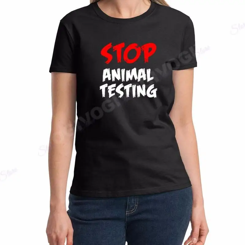 

Ladies Stop Animal Testing T Shirt Rights Against Abuse