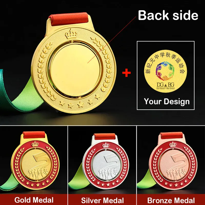 Marathon Gold Winner Award Medals With Neck Ribbon 3D Running Runner 1St 2Nd Trophy Various Sport Souvenir Prize Gift Customized