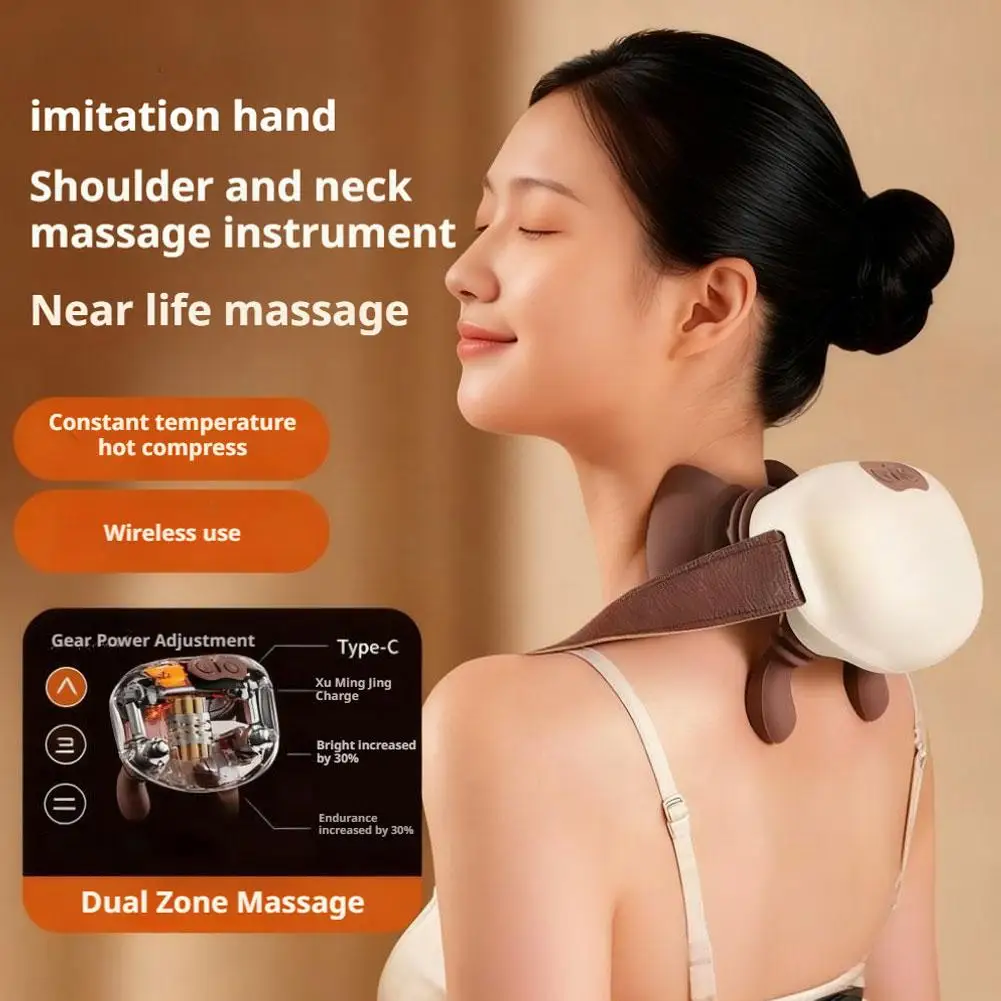 

Master Hand Shoulder Neck Massager, Wireless Dual Zone Massage Instrument with Constant Temperature Hot Compress