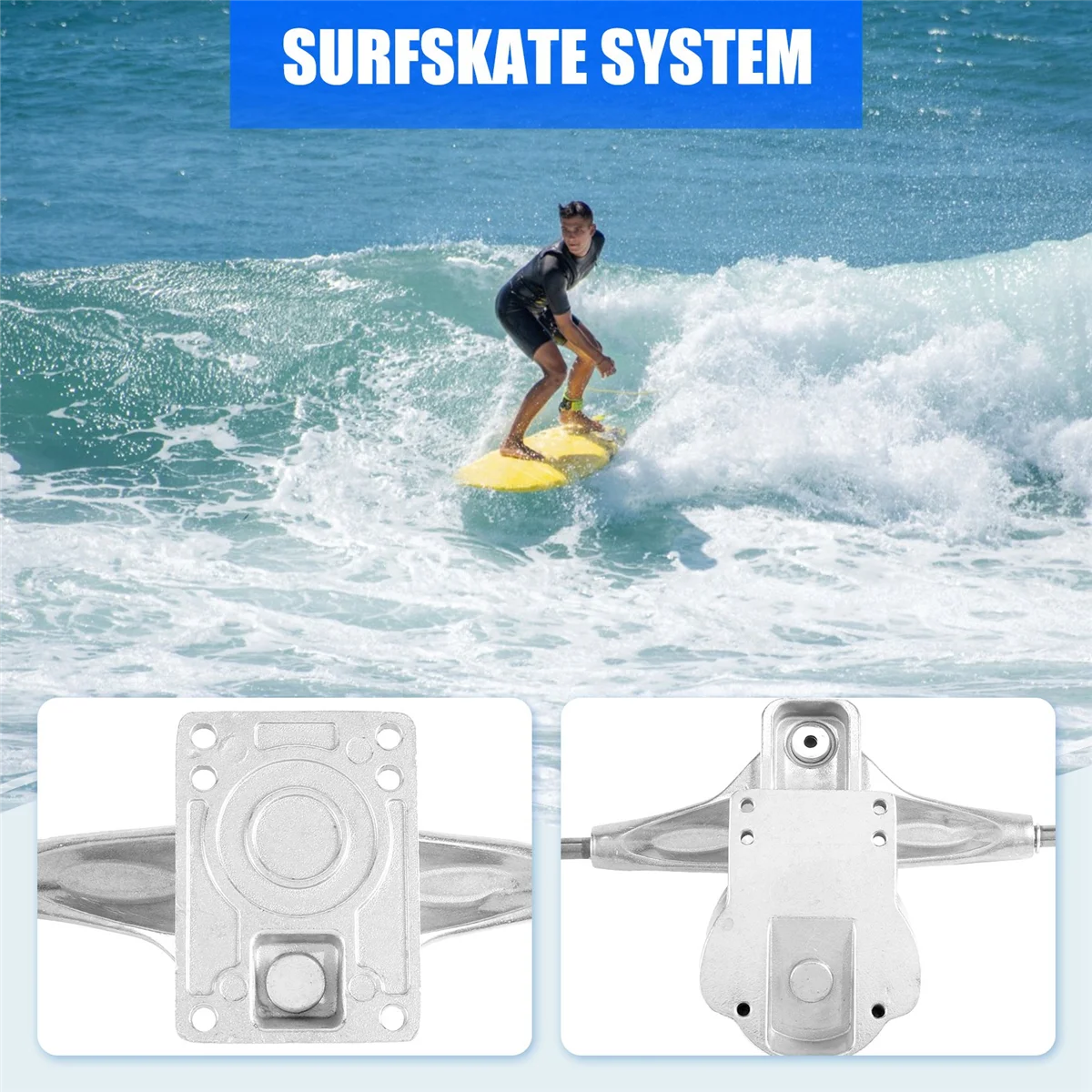 

ABVB For Meraki Surf Skate Bracket 6 Hole Base 6.25Inch Trucks Surf Skateboard Trucks Adapter Rear Trucks,1