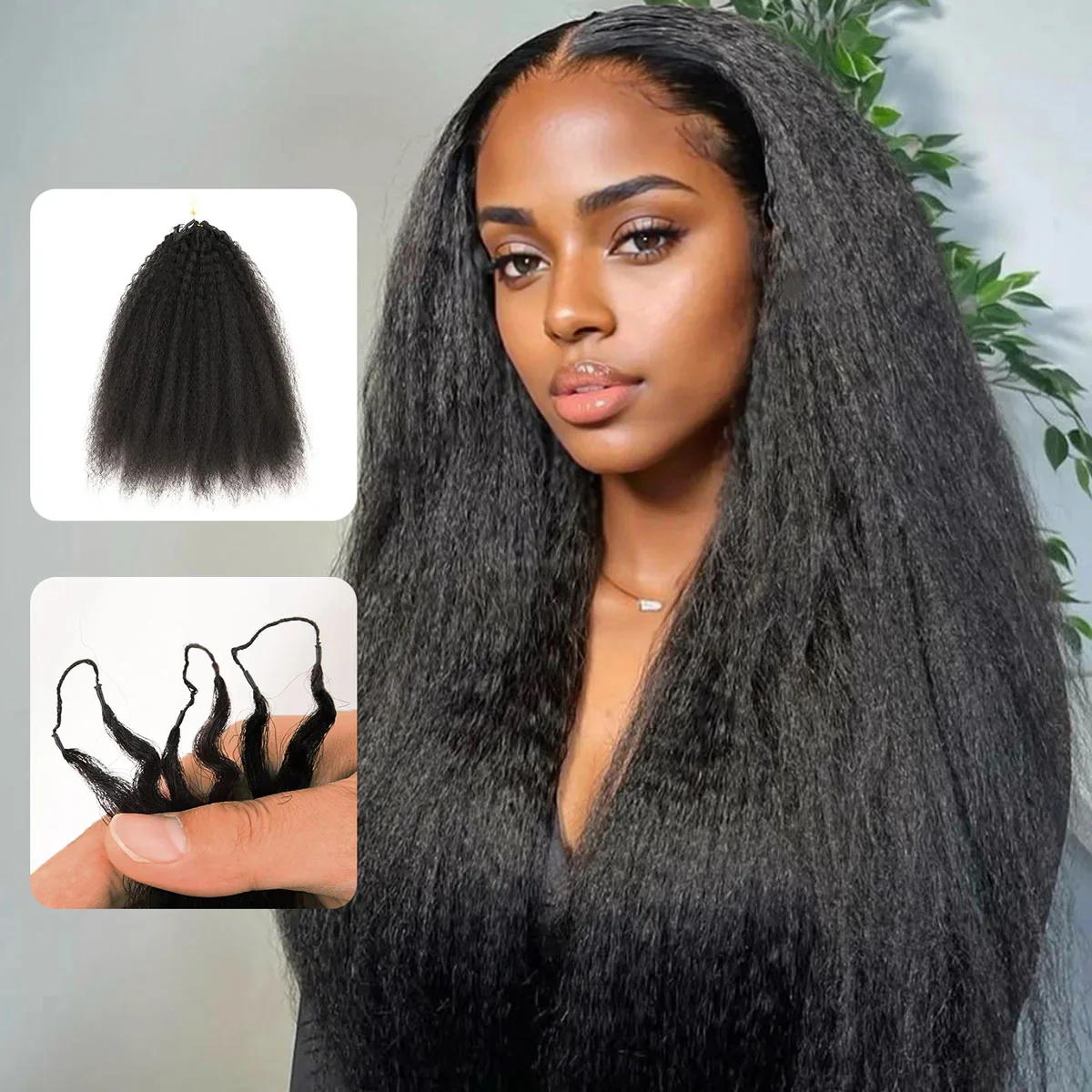 Light Yaki Straight Miracle Knots 3rd Generation Feather Crochet Virgin Bulk Human Hair Knotless Pre-Separated Deep Curly Braidi