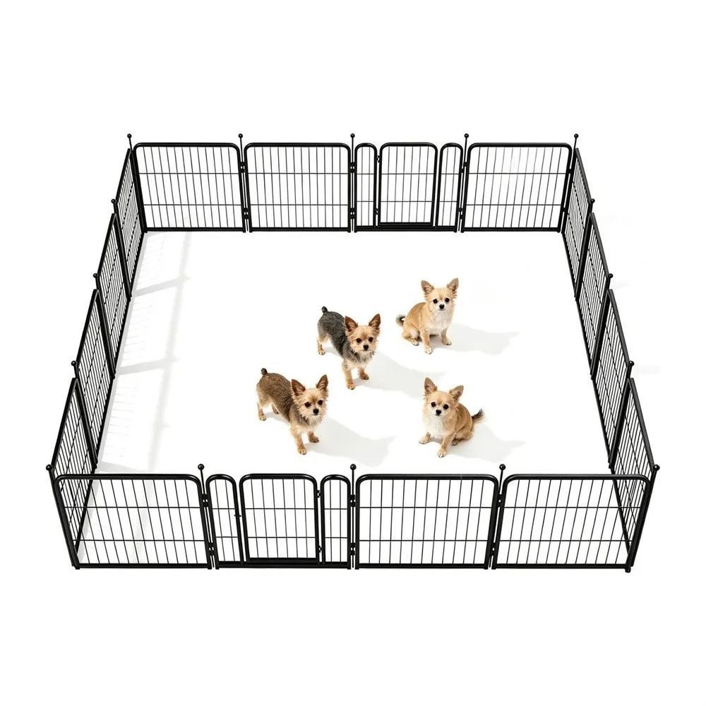 24in x 24in Dog Playpen 16 Panels Metal Pet Exercise Fence