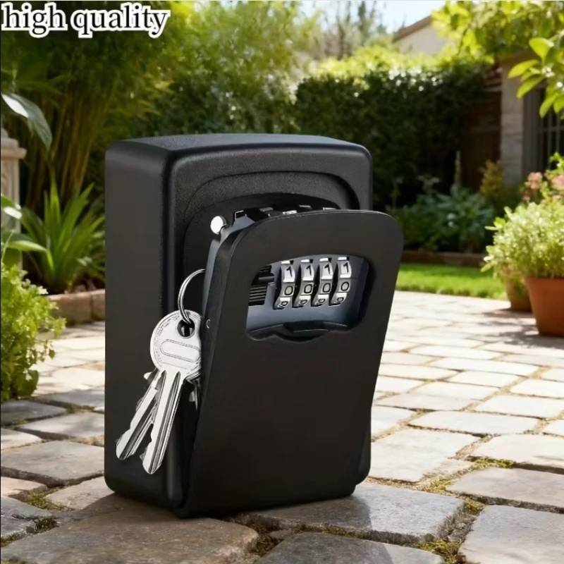 

1pc Heavy-Duty Stainless Steel/Plastic Password Key Safe,Heavy-Duty Construction,Weatherproof,Compact Key Storage Box