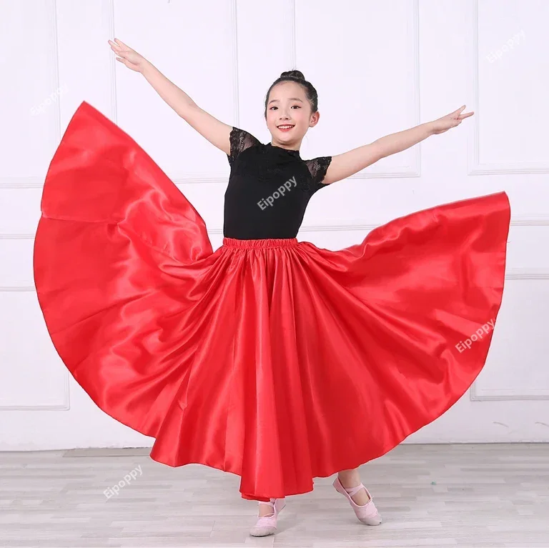 Vestido flamenco infantil, saias de barriga cigana, traje de tourada para meninas, 10 cores, grau