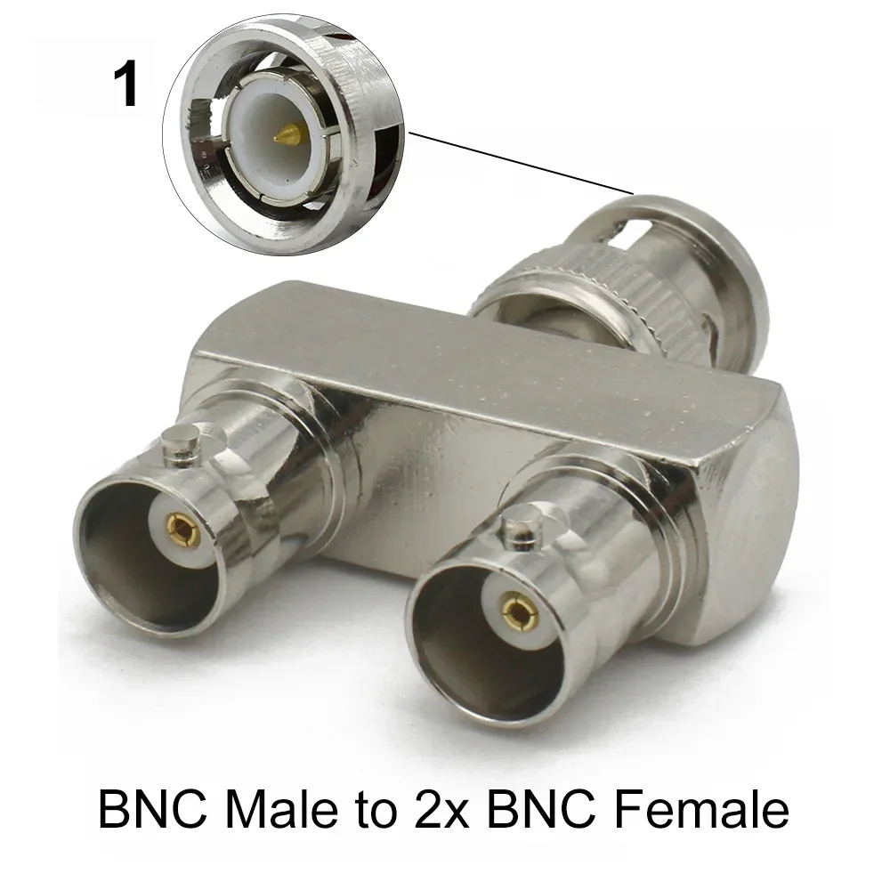 Q9 BNC Male to BNC Female conector pure copper 3way RF Coaxial adapter For radio antenna Wire Terminals High Quality Brass