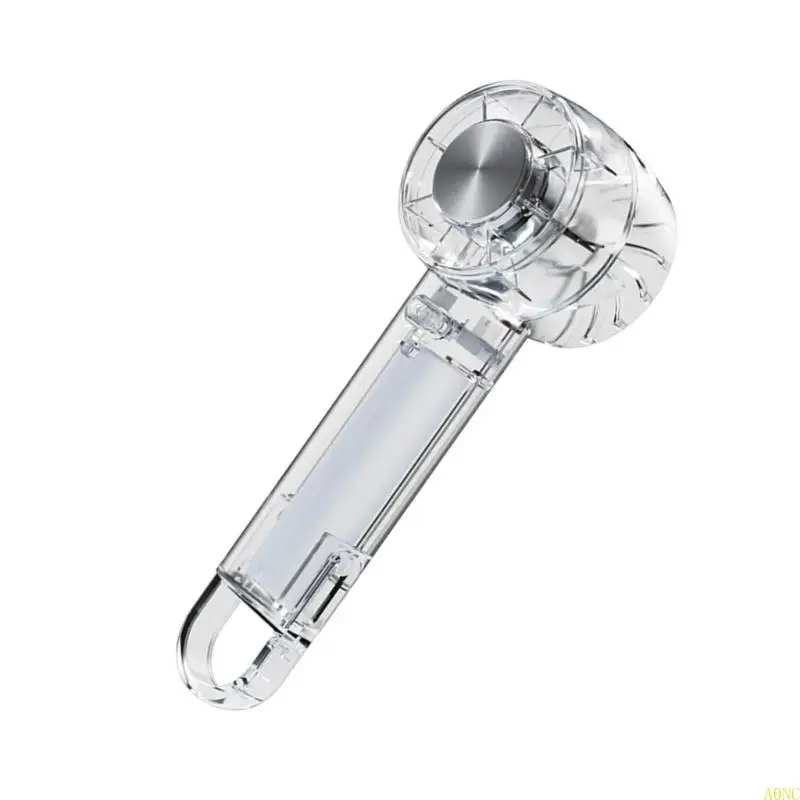 A0NC 휴대용 핸드 헬드 팬 1200mAh 배터리 USB RECHARGEABLE TRONEPARENT FAN은 여행 용으로 조절 가능한 터보 바람이 있습니다.