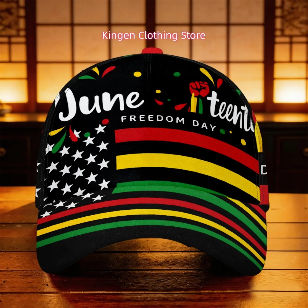 1pc Retro Juneteenth Freedom Day Flag Baseball Cap - Adjustable Lightweight Driver Cap with Curved Brim, Full Print Suitable for