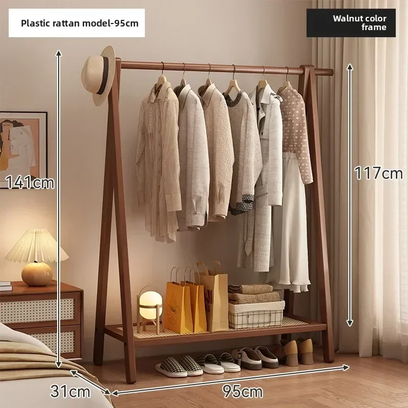 Bedroom floor hanger simple rack 2025 new coat rack does not take up space non-solid wood secondary net hanger