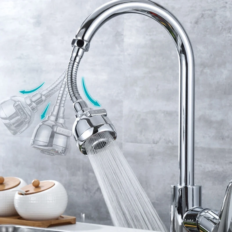 4PCS 360° Movable Kitchen Faucet Head Faucet Sprayer Head Replacement Anti -Splash Tap Booster Shower For Kitchen
