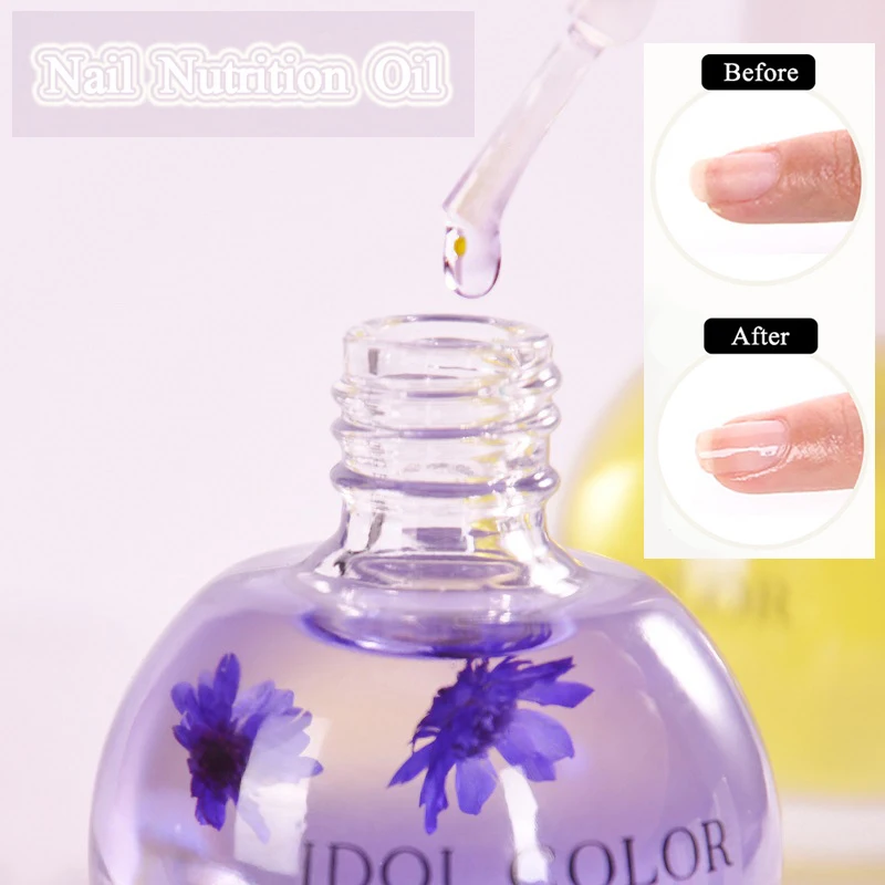 15Ml Nail Cuticle Nutrition Oil 8 Style Dried Flower Nail Repair Liquid Oil Strawberry/Orange/Honey Nail Polish Nutrition Oil