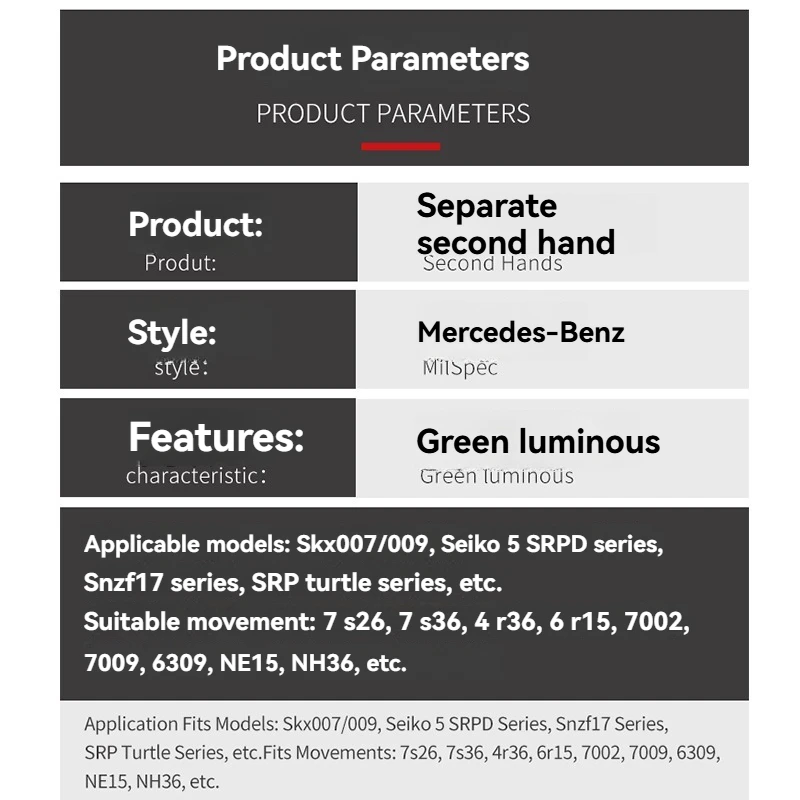 Luz noturna verde c3 de segunda mão para seiko sk007 srpd nh35/nh36 4r36 movimento ponteiro modificado acessórios de relógio