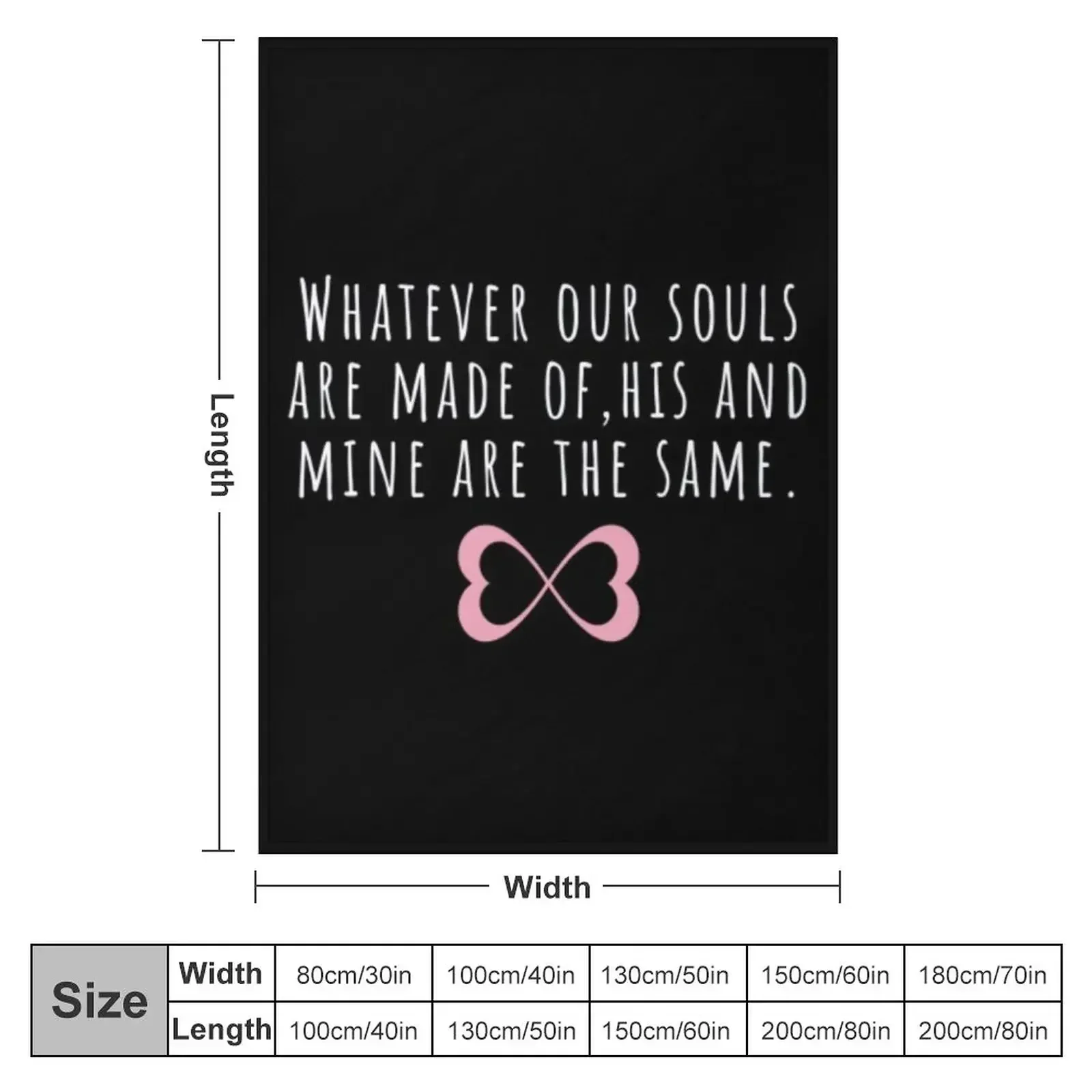 Whatever our souls are made of | After Hessa Quote Black Variant Throw Blanket Bed Luxury Designer Vintage Blankets