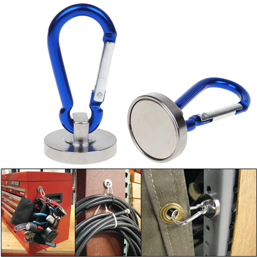 

2PCS/lot Supper Magnetic Carabiner Hook 35 LBS for Home, Garage Tool, Room, Construction Works