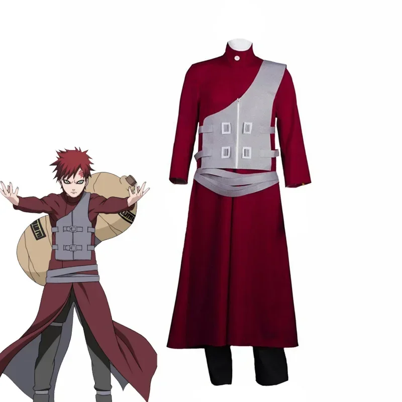 Anime Cosplay Sabaku No Gaara Cosplay Costume Ninja Hokage Kazekage Clothing for Adult Coat Vest Pants Carnival Party Outfits