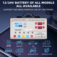 Car RV Truck Trailer Intelligent Battery Charger Auto Pulse Repair Multifunctional 12V 24V Voltage Temperature Detection Smart