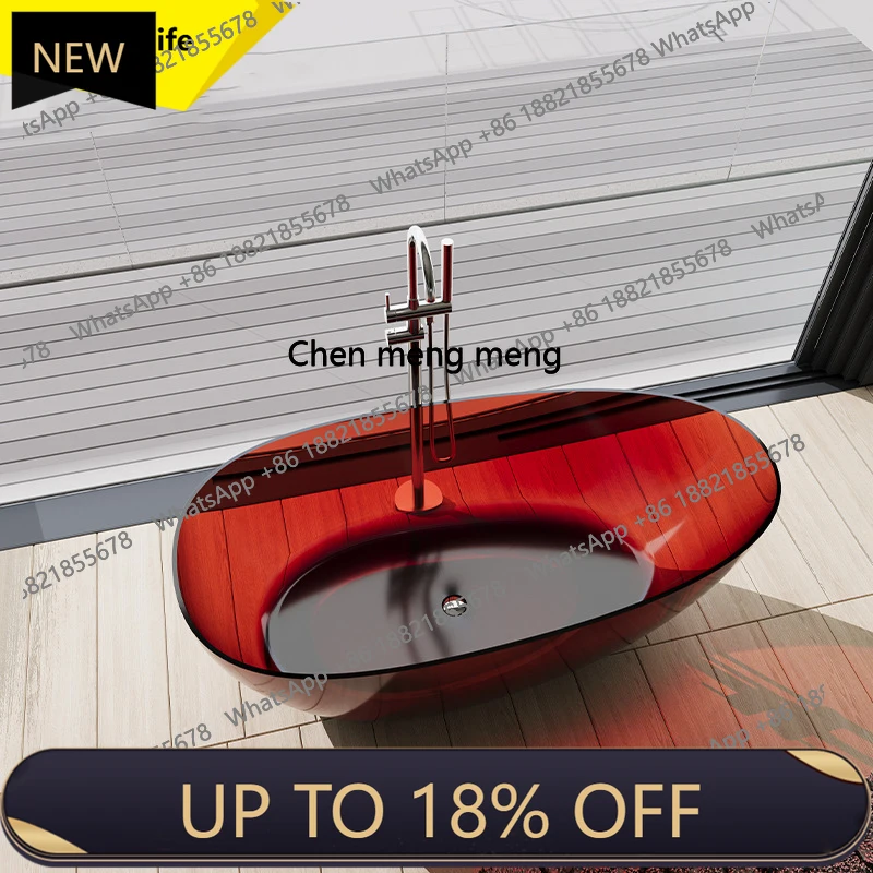

P178 Pure Acrylic Transparent Bathtub for Home Use, Colorful Resin Small Apartment Hotel Double Bathtub