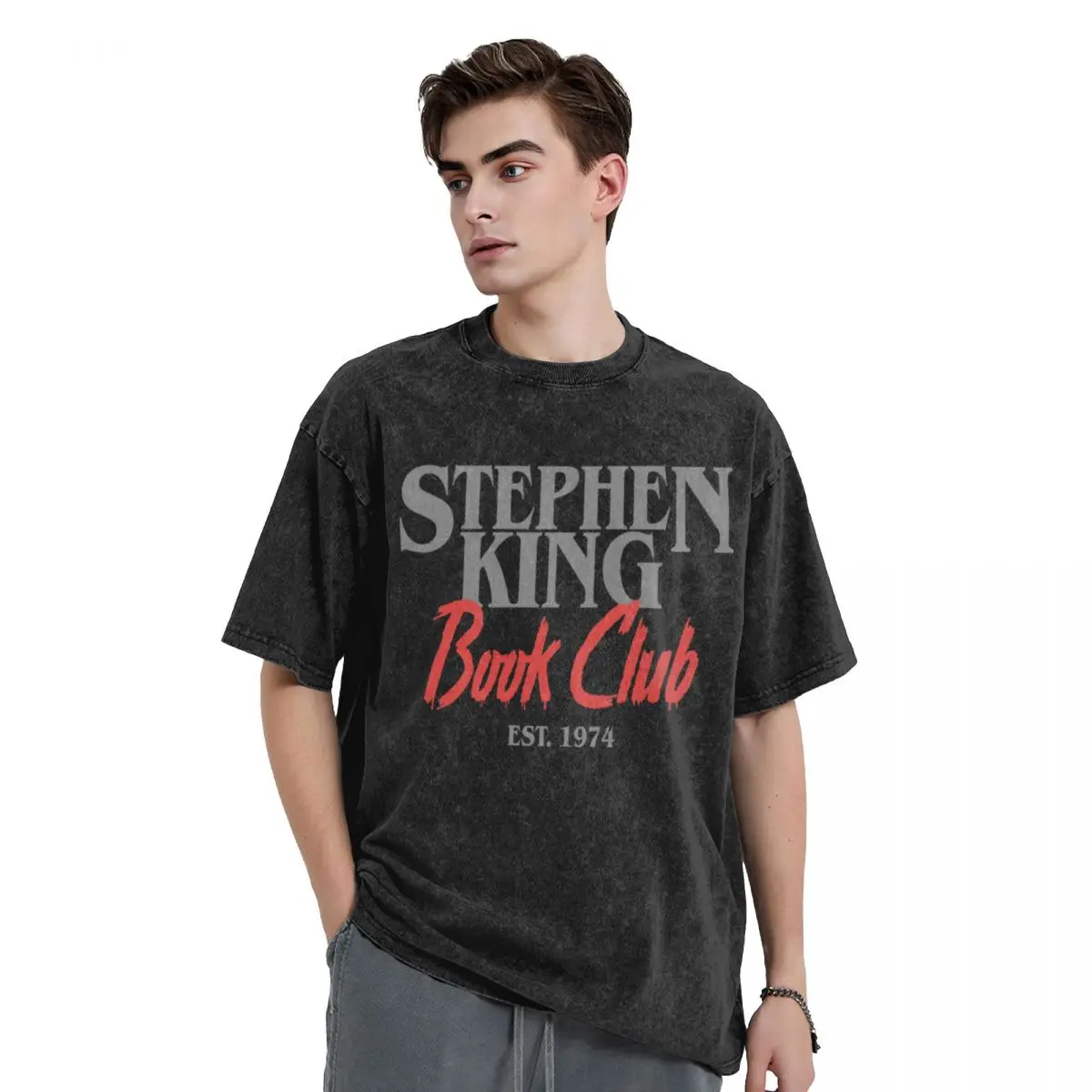 

Stephen King Book Club T-Shirt oversizeds vintage anime shirt boys animal print sweat shirts, men