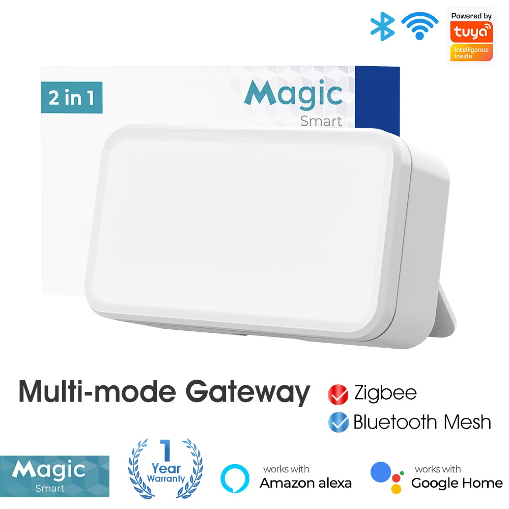 Magic Tuya Zigbee Bluetooth 2 in 1 Multi-mode Wireless Smart Gateway Mobile App Time Remote Control Gateway Support Google Alexa