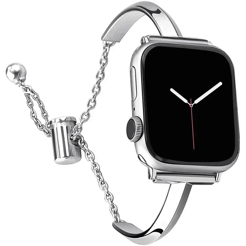 

Luxury Watch Band for Apple Watch Series 8 7 41 45mm 6 Se 5 4 Women Diamond Steel Bracelet IWatch Ultra 49mm 44 40 42 38MM Strap