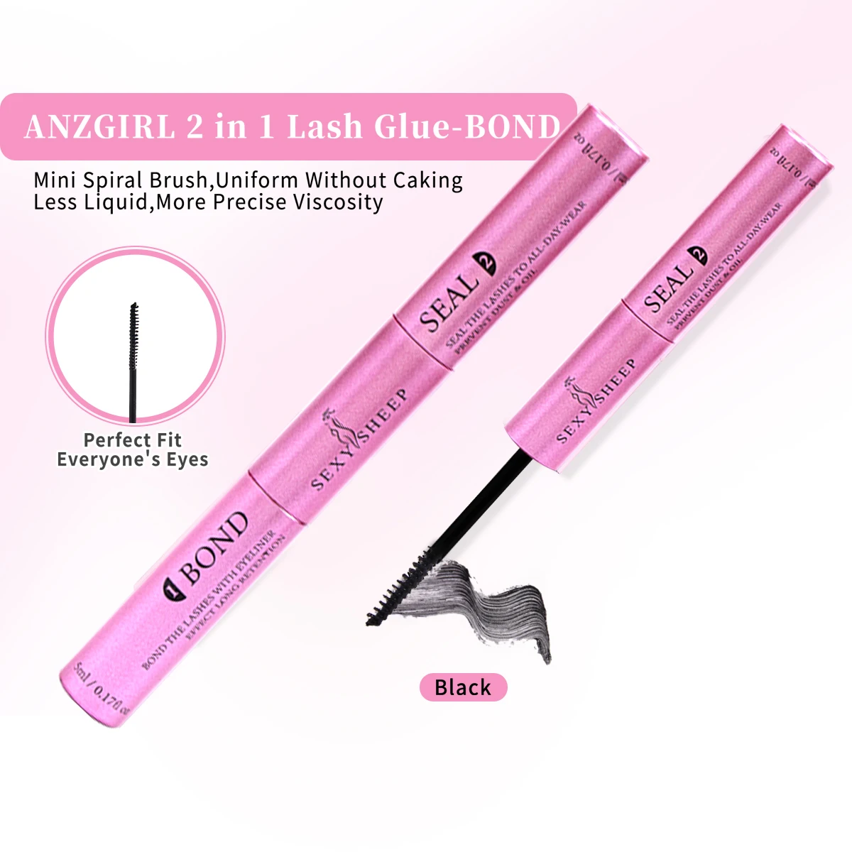まつげ接着剤とシーラント 防水 まつげクラスター用 長持ちする刺激のないまつげ接着剤 自宅でDIY用（ブラックボンド）