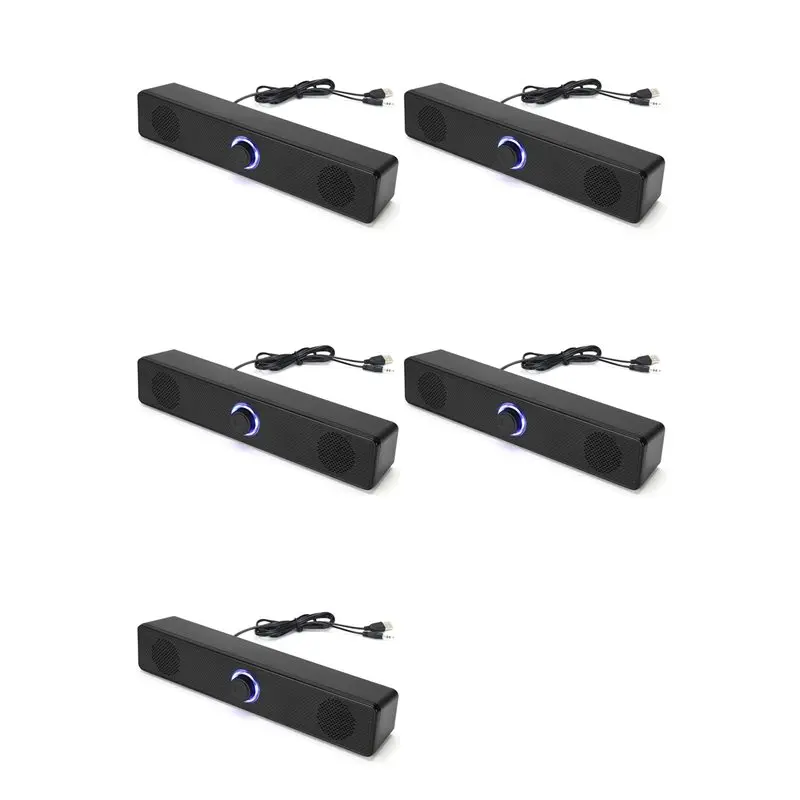 

ABIJ-5X PC Soundbar Wired Speaker USB Powered Soundbar For TV Pc Laptop Gaming Home Theater Audio System