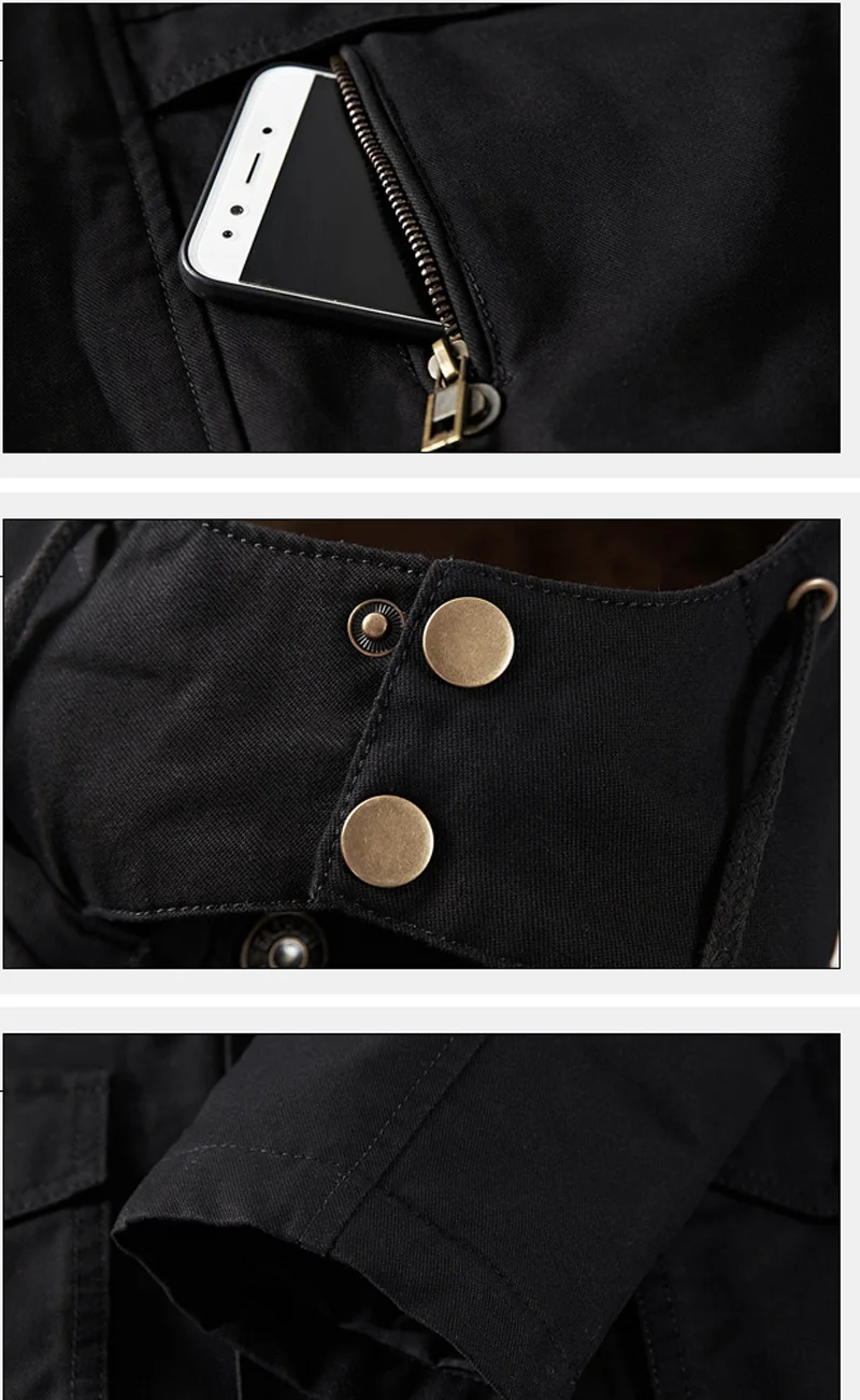 Military Cargo Coat Mens Thick Warm Man Jacket Winter Parkas Casual Cotton Padded Jacket Male Multi-Pocket Fur Hoodies Men Parka