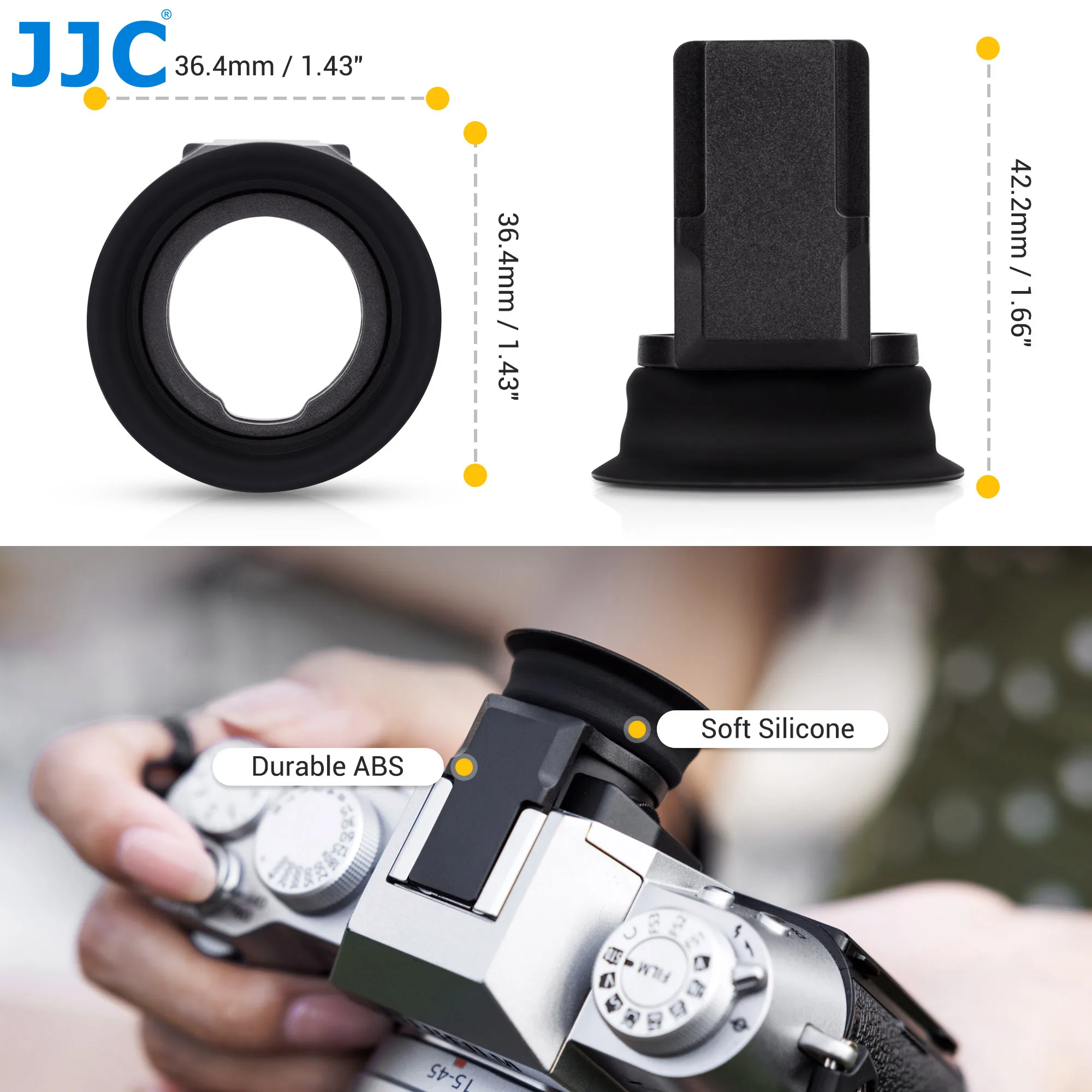 JC تمديد طويل لينة المطاط عين كأس عدسة الكاميرا غطاء ل فوجي فوجي فيلم X-T50 XT50 كاميرا بدون مرآة عميق اييشادي حامي