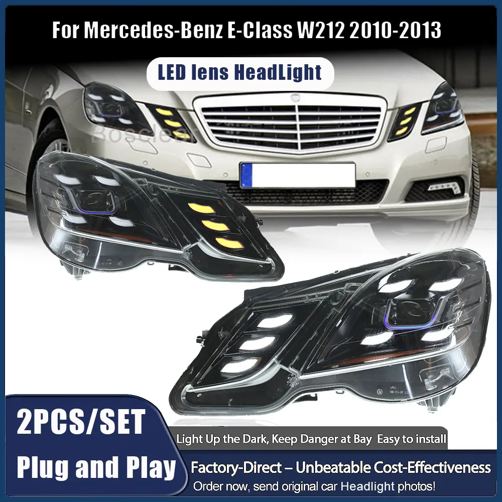 

Для Mercedes Benz W212 светодиодные фары 2010 2011 2012 2013 E180 E200 E260 E300 светодиодные передние фары DRL ремонт полных светодиодных линз автомобильные фары