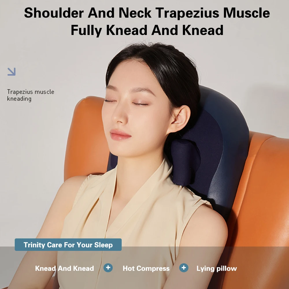 Electric Neck Massager Heating Cervical Spine Waist Massage Pillow Shoulder Trapezius Muscle Relaxtion Cervical Ttraction Device