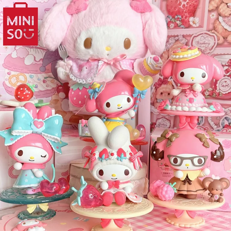 Miniso Sanrio meine Melodie Nachmittags tee Serie Blind Box handgemachte Modell Hobby Sammlung niedlichen Puppe Kawaii Dekoration Mädchen Spielzeug Geschenk