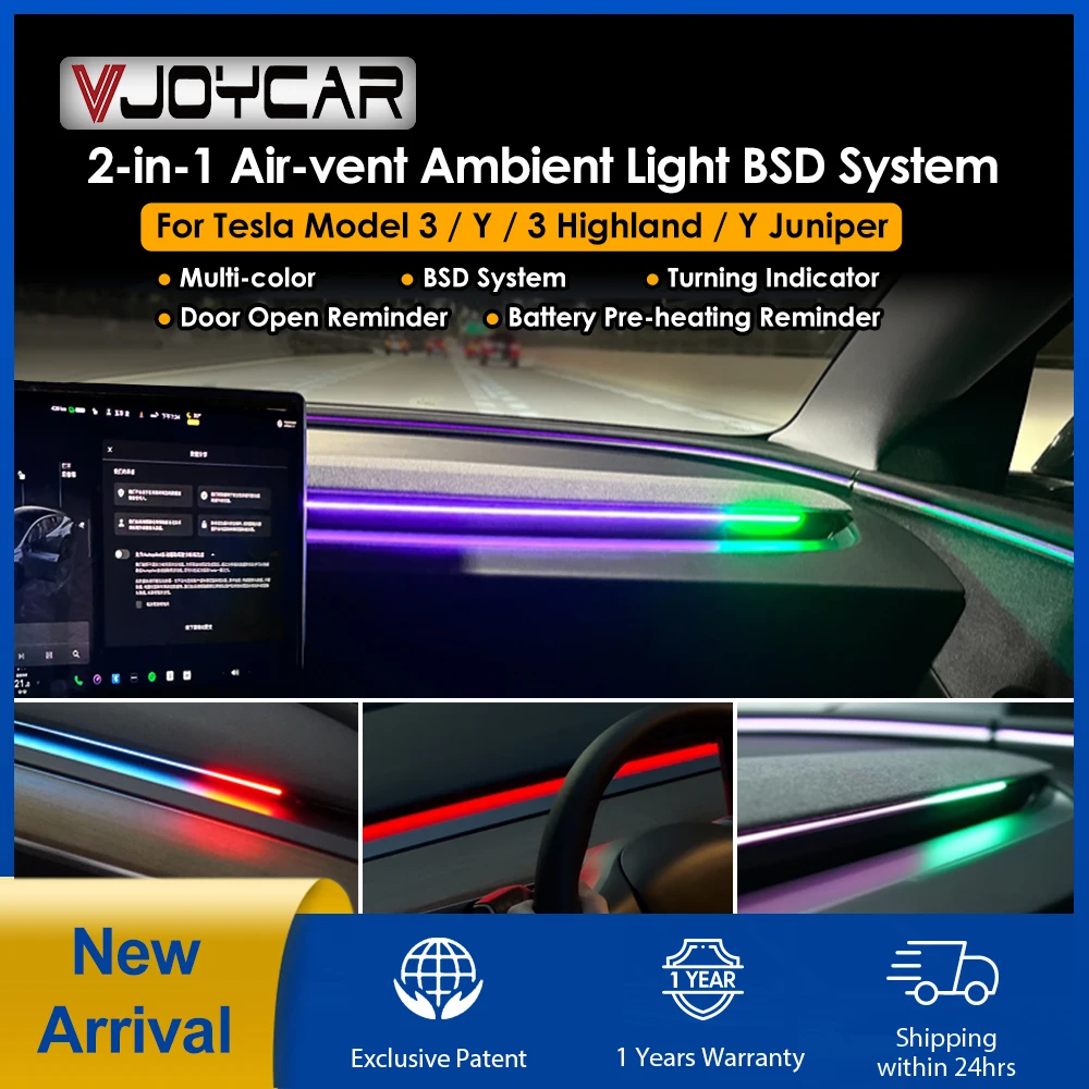 

New Y Juniper Model 3 Highland Smart Air Vent Ambient Light System Blind Spot Monitoring BSD System for Tesla Model 3 Y 2021+