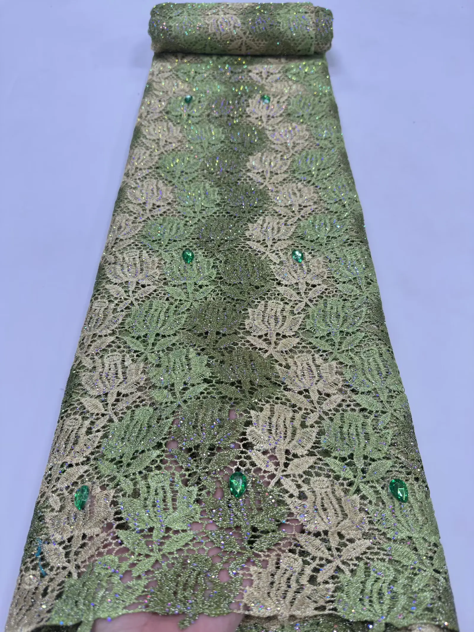 2026 Luxury African Guipure Cord Lace Lace Fabric Embroidery Nigerian Cotton Lace Fabric With Stones For Sewing Wedding Cloth