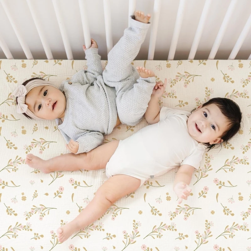 Comfortable Crib Fitted Sheet for Infants Soft & Breathable Bassinet Fitted Bed Cover Baby Cot Accessory Nursery Decors