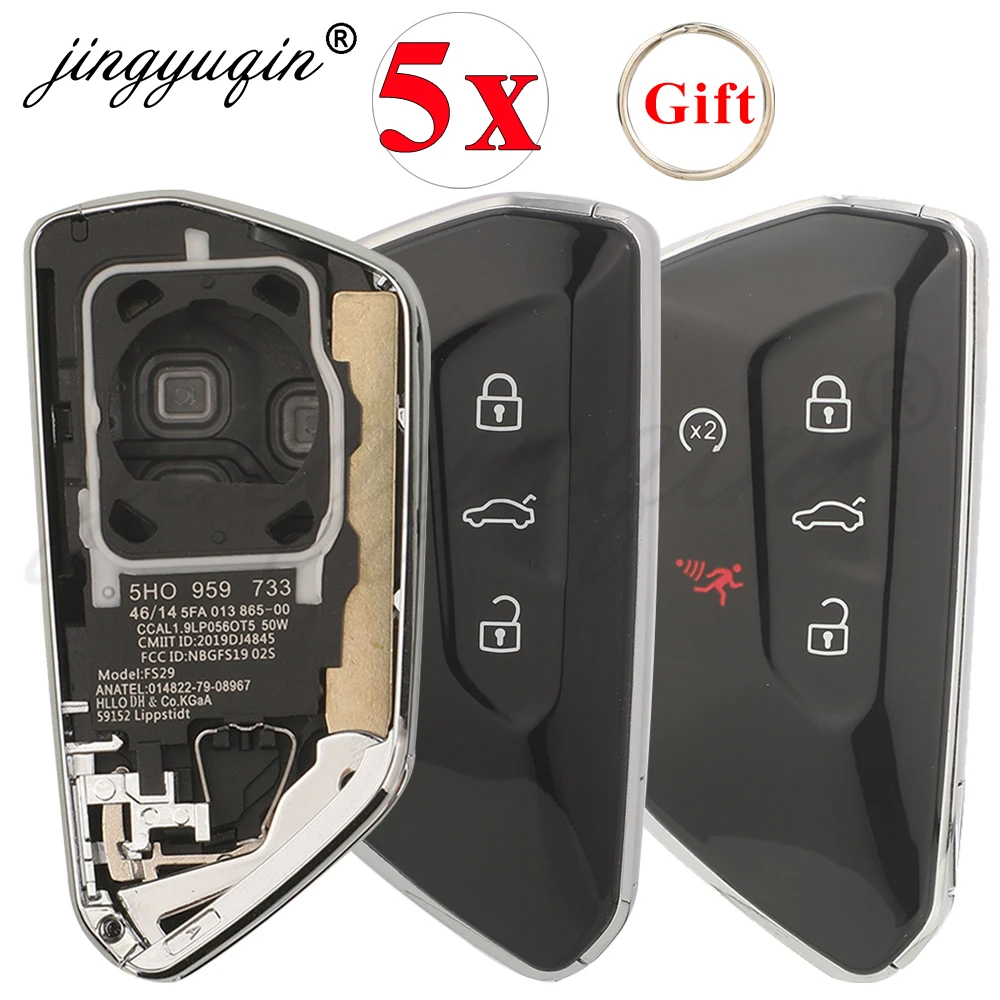 Image of 5 Stück Fernbedienungs-Smart-Autoschlüsselgehäuse für Volkswagen Golf 8 MK8 ID.3 ID.4 Cupra Skoda Octavia A8 SEAT Leon MK4 2020 2021 KD HZ25 ZB25