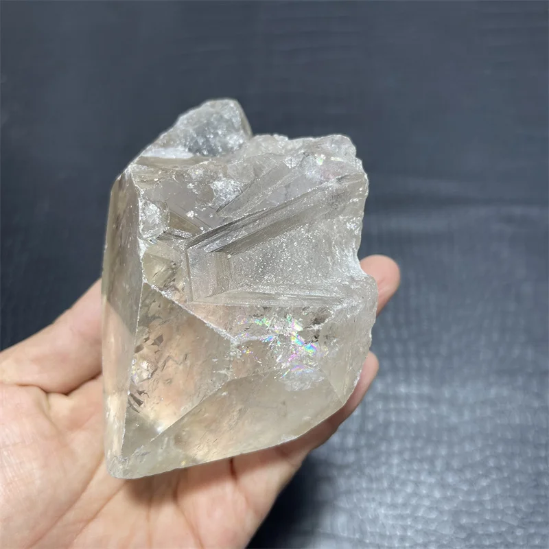586g rainbow Clear Lemurian Seed Quartz Natural Point Cluster Crystal Rough Healing