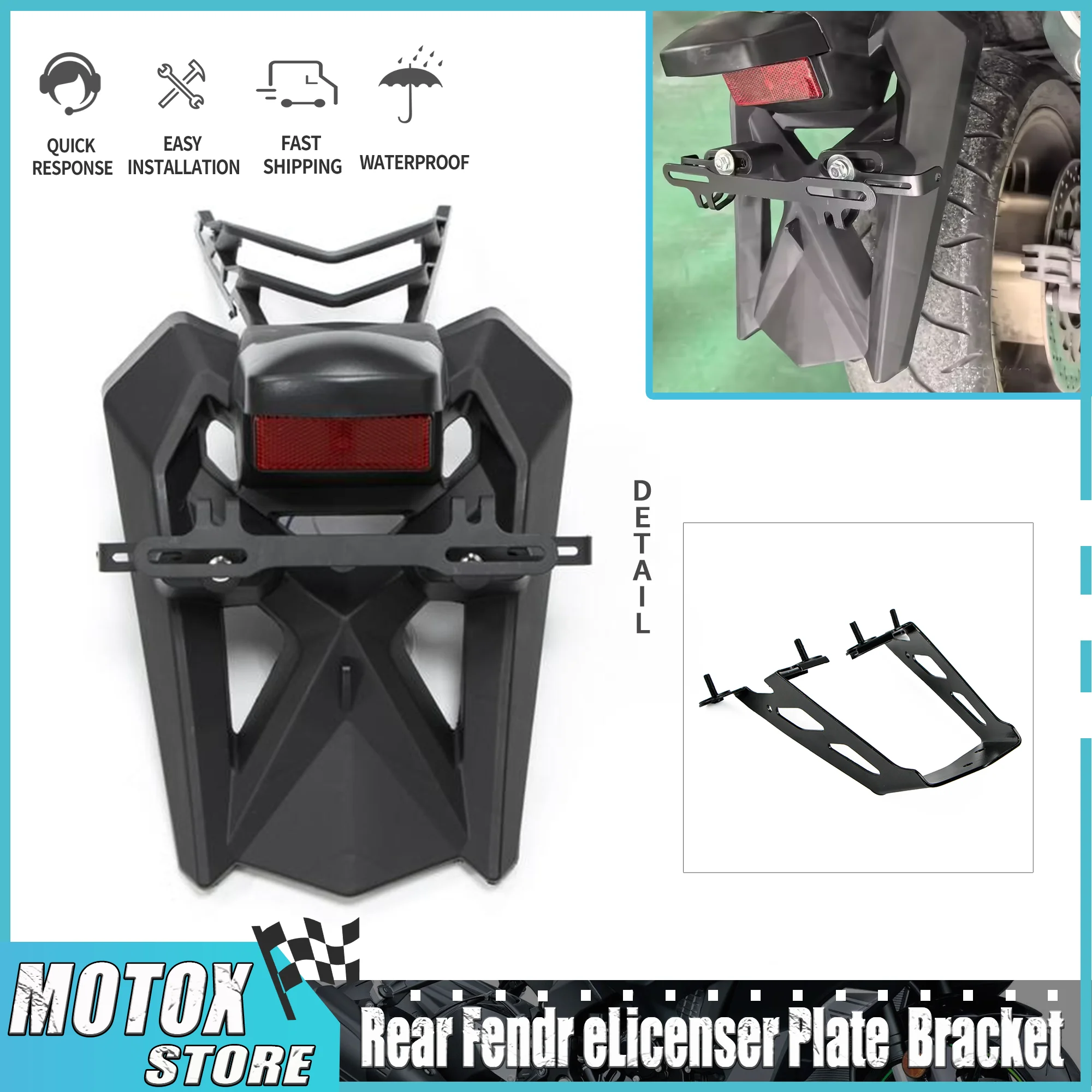 

For 2012 - 2016 TMAX530 TMAX 530 Motorcycle Rear Fendr eLicense Number Plate Light Frame Holder Bracket T-MAX 530 2014 2015