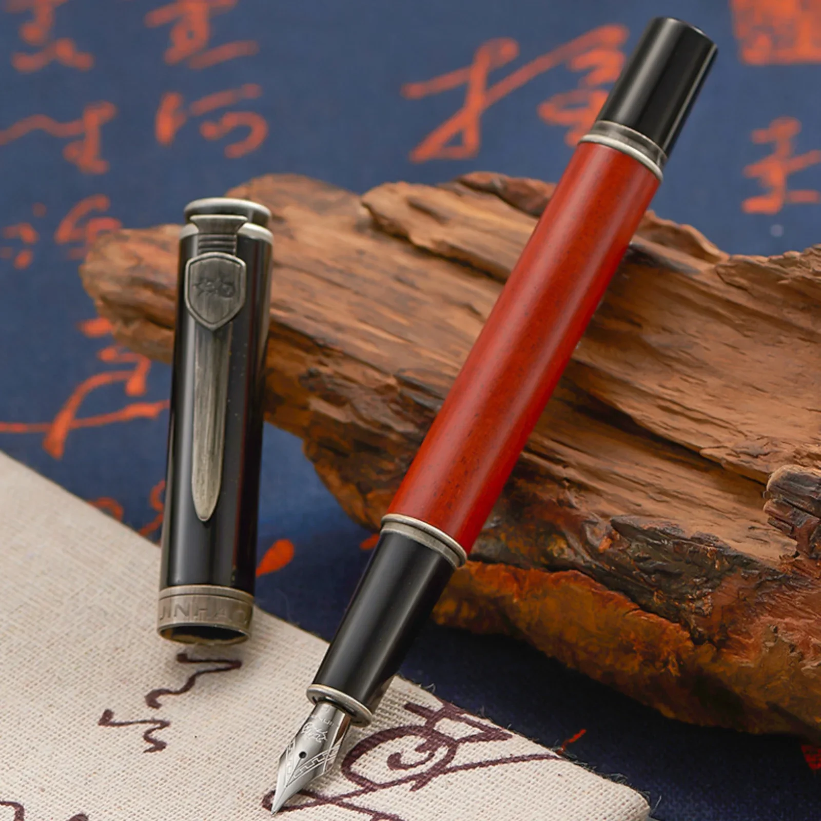 Jinhao 8802 Fountain Pen Pear Wood Pen Ceramic Pens High-grade Workmanship Good Handwriting