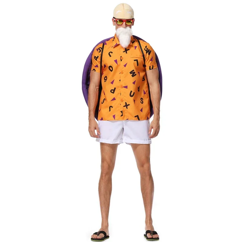 Master Roshi Anime Cosplay Costume Set Halloween Costumes For Men Adult Party Performance Clothing