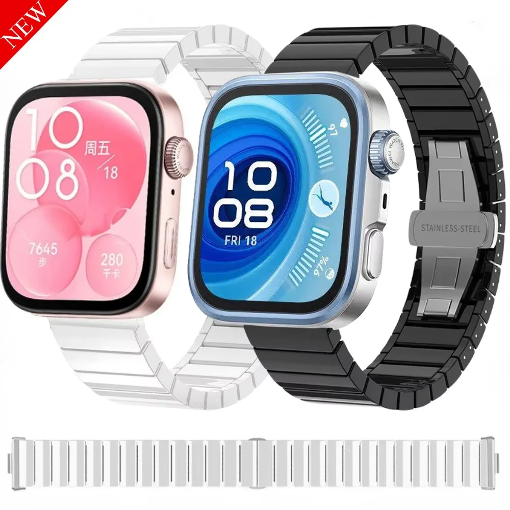 

Ceramic Strap for Huawei Watch Fit 4/3 Bracelet Replaceable Wristband Accessories for Huawei Watch Fit 4/4 Pro Smart Watch Band