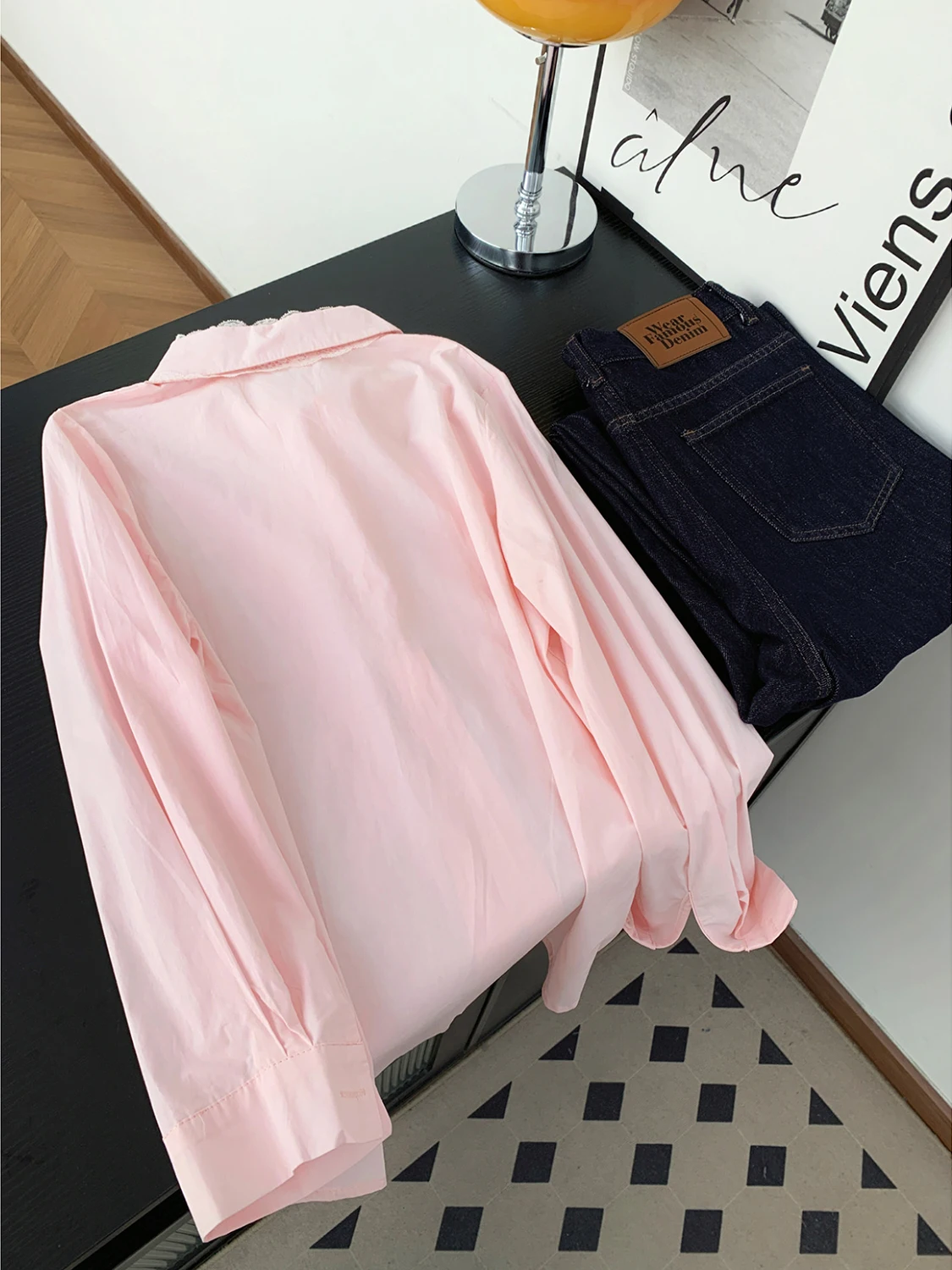 Camisa de Mujer con Cuello de Encaje y Lazo, Manga Larga, Estilo Dulce, Nueva Colección de Primavera, Tela Suave, Producción China